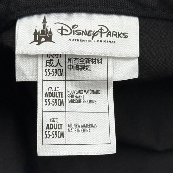 Disney Parks Minnie Mouse Hat Black White Polka Dot Cap Strapback Red Sequin Bow - Picture 8 of 9